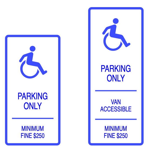 Active ISA parking sign drawing — white version
