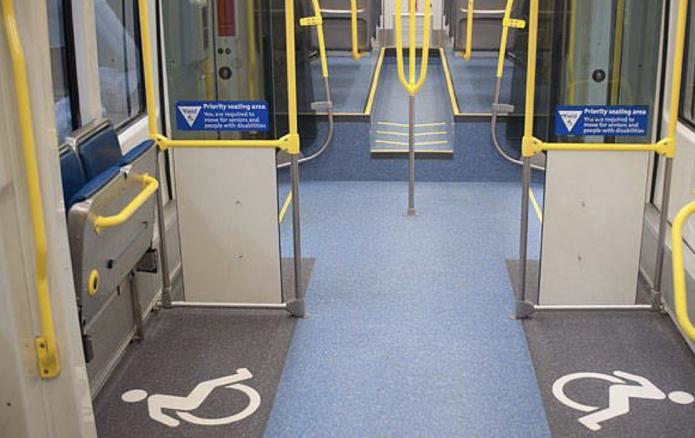 Active ISA on the floor of a TriMet transit car in Portland — the original source